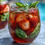 Strawberry Basil Sangria Mocktail