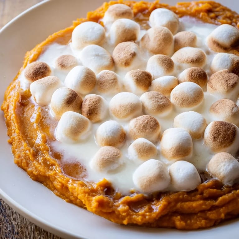 Warm, aromatic sweet potato casserole with a brown sugar pecan crumble topping, baked until bubbly.