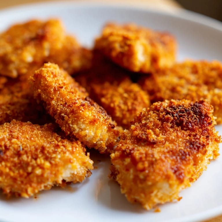 Homemade Chicken Nuggets with a perfectly crunchy breading, ideal for a satisfying family meal or snack.