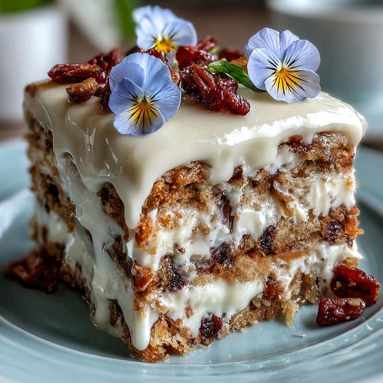 Elegant spring cake featuring layers of vanilla sponge and floral edible flower decorations.