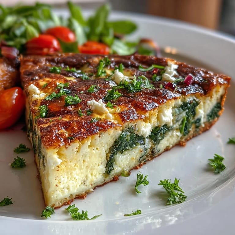 Vibrant spring vegetable frittata featuring tender asparagus, zucchini, and feta, baked until fluffy and perfect for brunch.