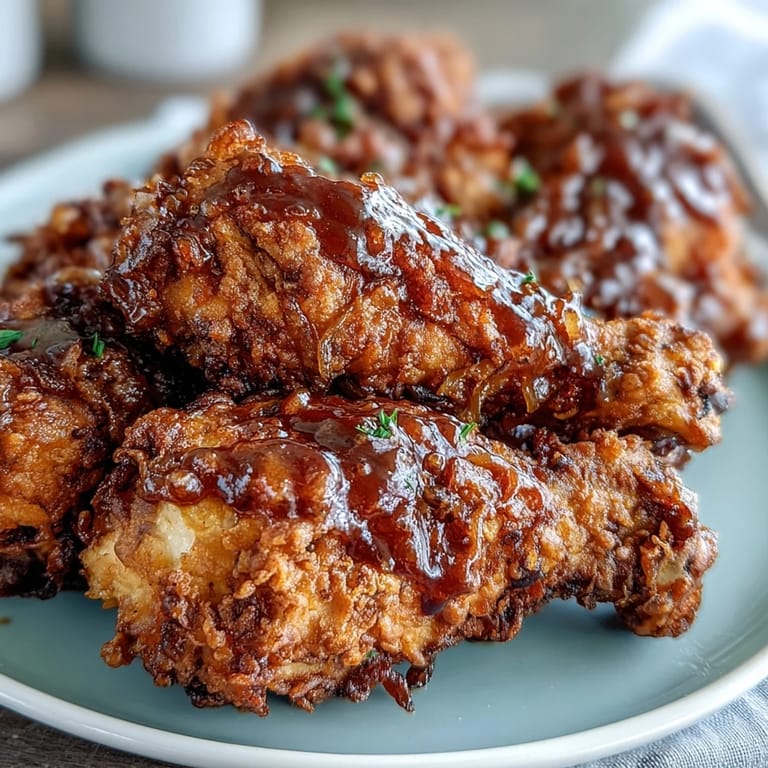 Tender, seasoned chicken thighs and drumsticks simmered in rich onion gravy, perfect for a hearty family dinner.