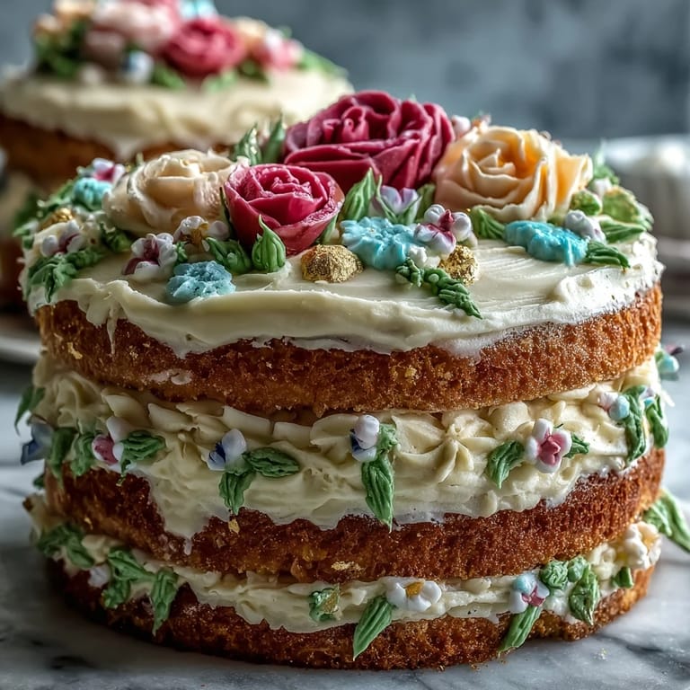 Layered vanilla cake decorated with vibrant floral buttercream, celebrating a Taurus birthday and graduation milestone.