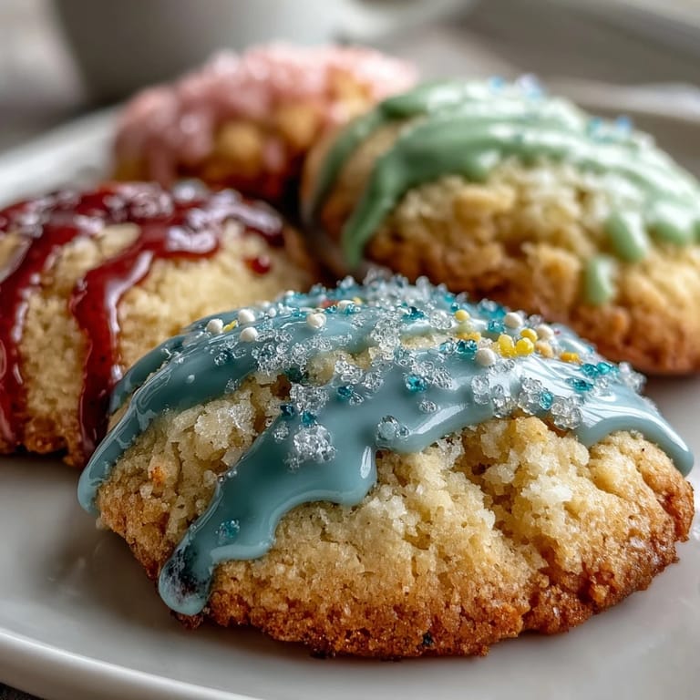 Buttery lemon sugar cookies decorated with pastel glaze, ideal for festive spring gatherings or gifting.