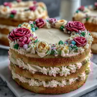 Taurus graduation birthday cake with floral buttercream, featuring elegant pastel roses and gold leaf accents.