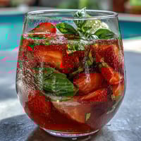 Strawberry Basil Sangria Mocktail